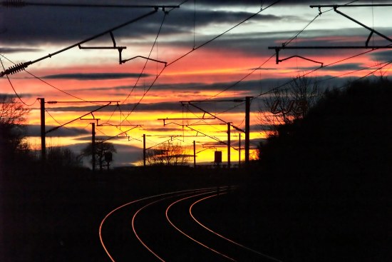 Pegswood Railway Station, East Coast Main Line, Northumberland.