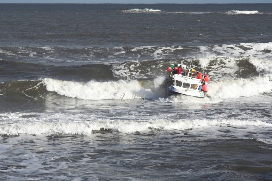 Entering the River Coquet at Amble.