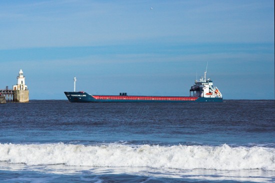 Ship entering the River Blyth