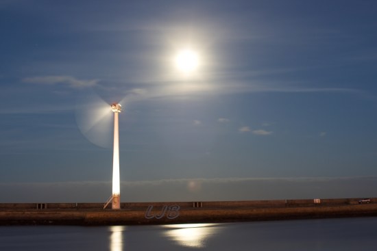 Moonrise at Blyth, Northumberland.