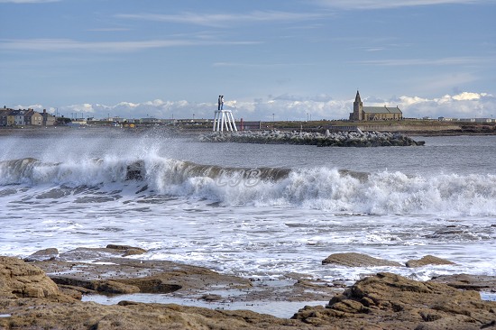 Newbiggin Breakwater and Sculpture.