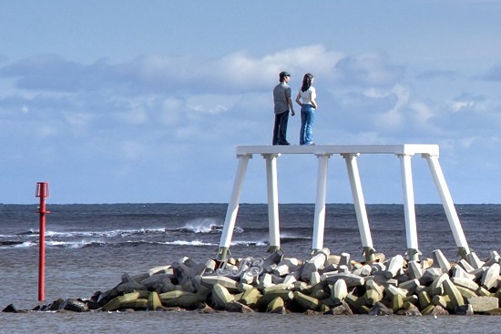 Newbiggin Breakwater and Sculpture.