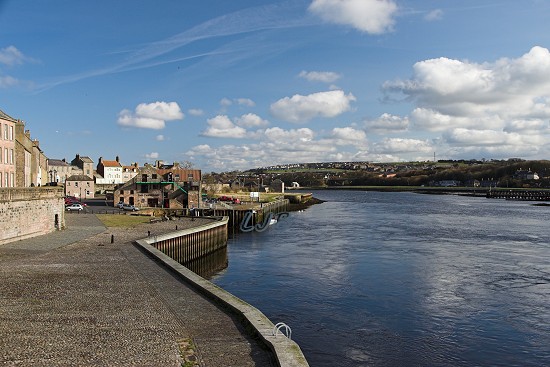 View along the River Tweed at Berwick, Northumberland.