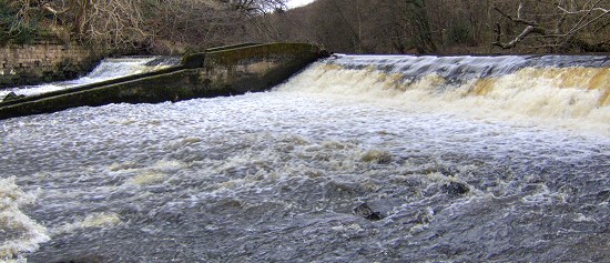 River Wansbeck at Bothal Weir Northumberland.