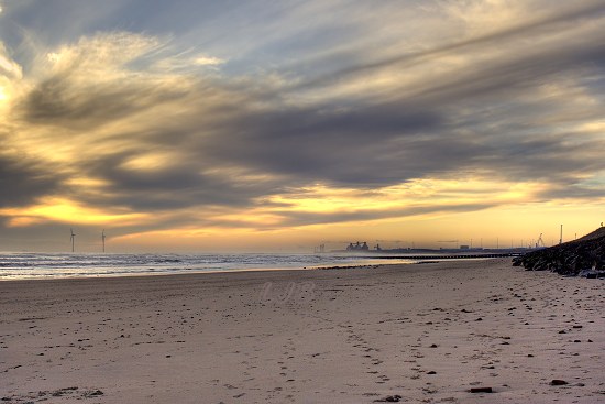 Cambois Beach at sunrise, Northumberland.