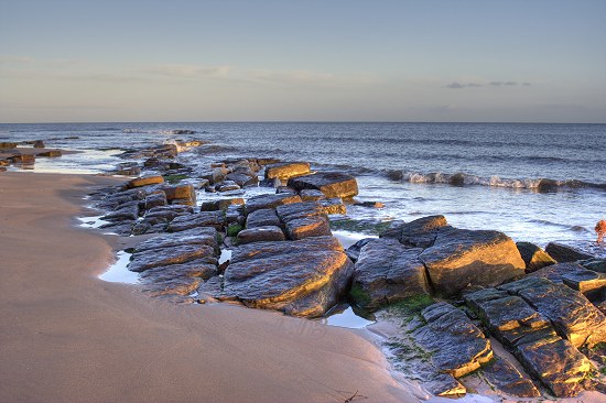 Rocks at the north end of Druridge Bay, Northumberland