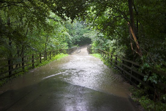 River Wansbeck in full flood at Bothal.