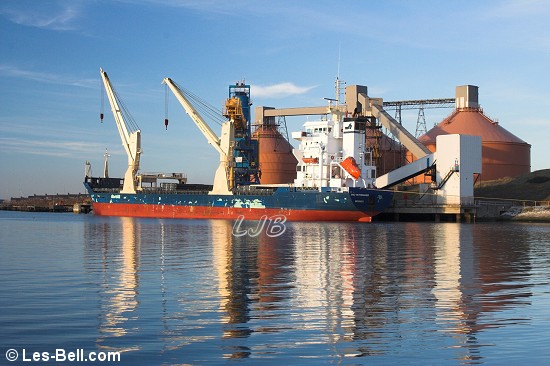 Cargo ship moored at Blyth
