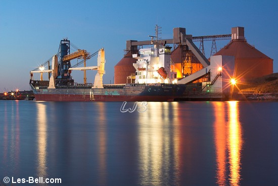 Cargo ship moored at Blyth