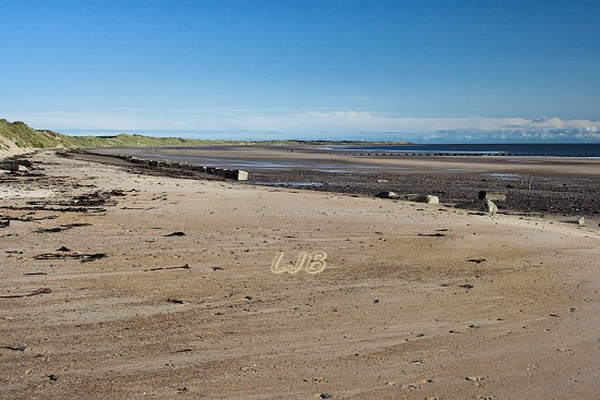 View along the beach at Druridge Bay.