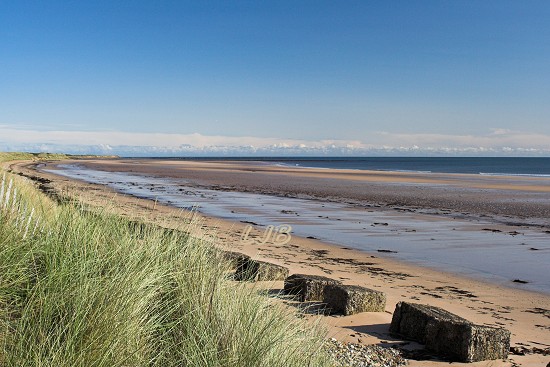 View along the beach at Druridge Bay.