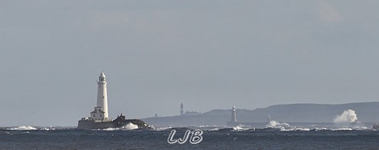 View from North Blyth to St. Mary's Island and Tynemouth.