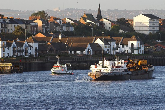 Ships arriving in the River Tyne after the QE2 in October 2008.