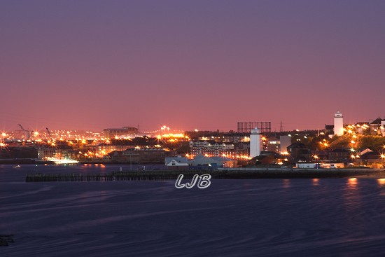 Waiting for the QE2 at dawn.