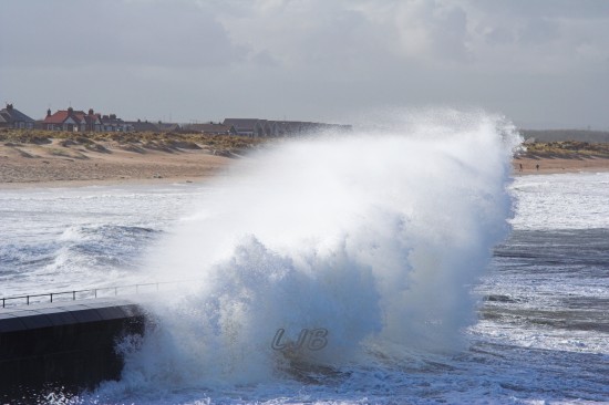 Stormy day at Seaton Sluice, Northumberland.