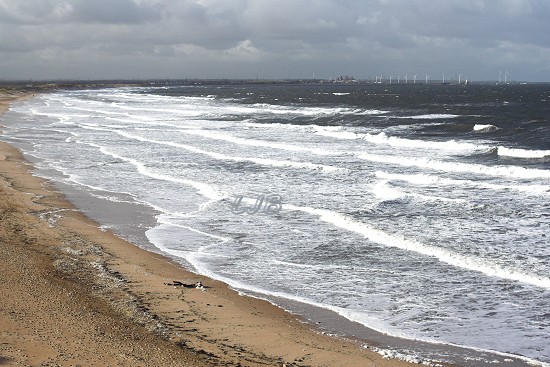 Stormy day at Seaton Sluice, Northumberland.