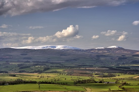 Spring snow on the Cheviot Hills, Northumberland.