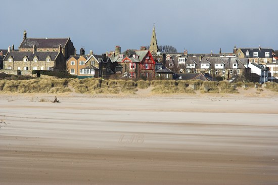 View across the River Aln to Alnmouth, Northumberland Coast.