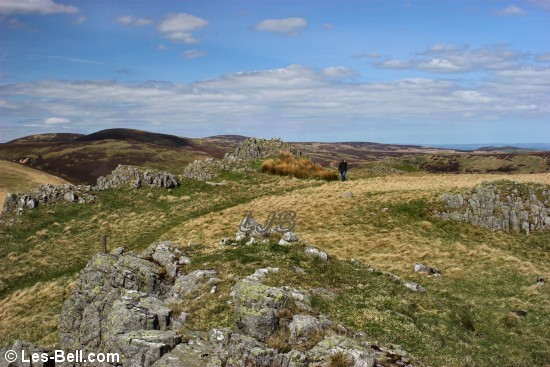 On top of Long Crags, Cheviot Hills, Northumberland.