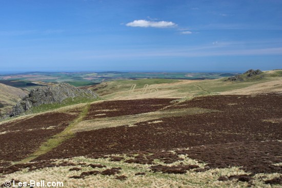 Housey Crags and Langlee Crags seen from Long Crags.