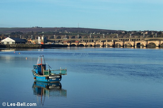 View across the River Tweed to Berwick from Spittal.