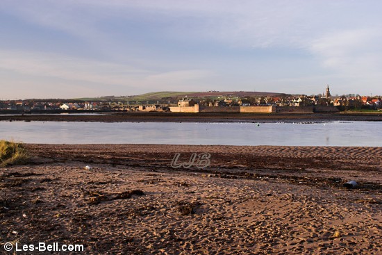 View across the River Tweed to Berwick from Spittal.