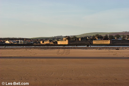 View across the River Tweed to Berwick from Spittal.