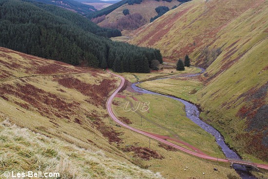 View over the River Alwin, Cheviot Hills, Northumberland.