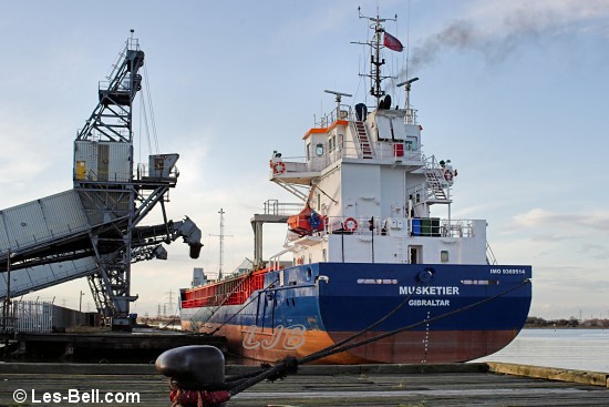 Cargo Ship Musketier berthed at Bates Jetties, Port of Blyth.