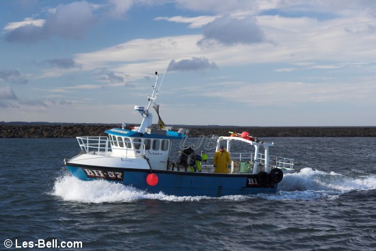 Fishing boat returning to Amble Quayside.