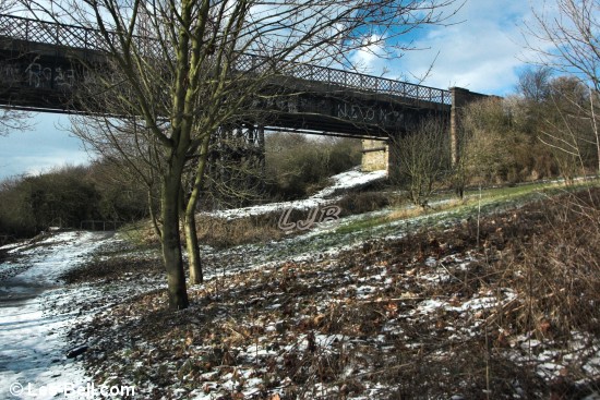 The Black Bridge which carries the railway over the River Wansbeck.