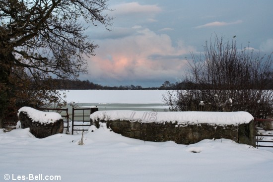 Dark snow clouds over Ashington, Northumberland.