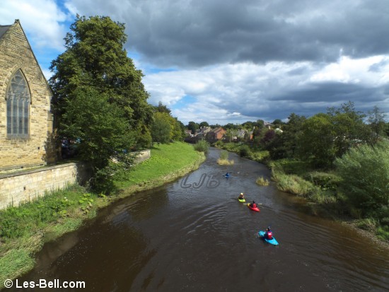 Canoes on the River Wansbeck at Morpeth.
