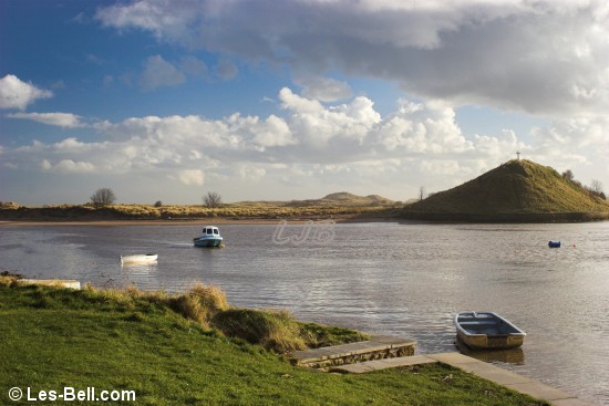 View across the River Aln at to Church Hill, Alnmouth.