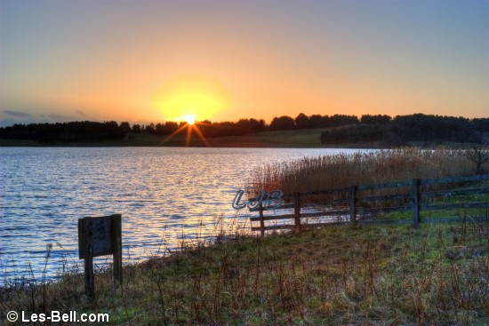 Sunset at Ladyburn Lake, Northumberland.