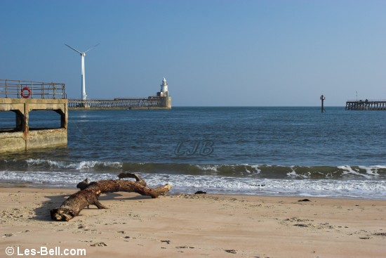 Beach between the piers at Blyth, Northumberland.