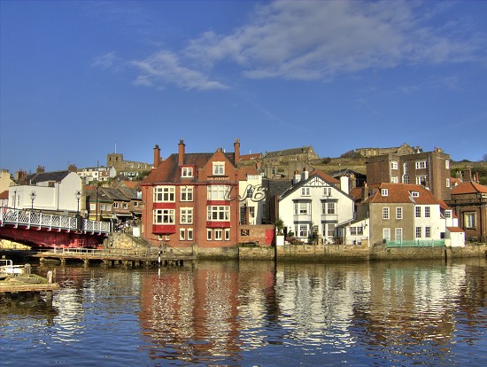 Viiew over the River Esk to the Abbey Headland.