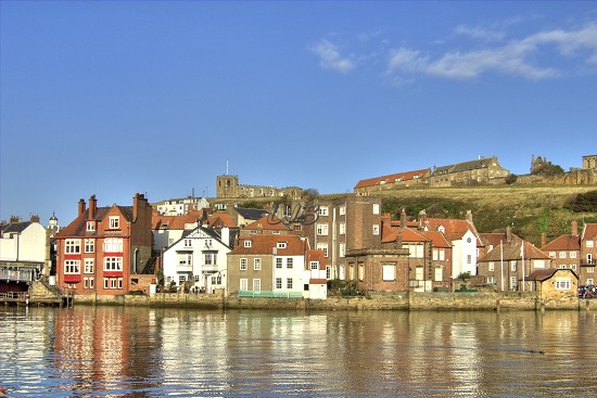 Viiew over the River Esk to the Abbey Headland.