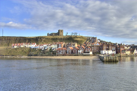 Viiew to St. Mary's Church on the Abbey Headland from the west pier.