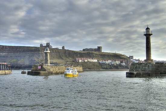 Cruise boat leaving the river.
