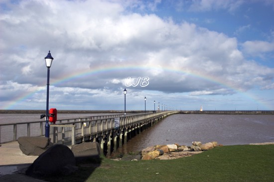 Rainbow at Amble Pier.