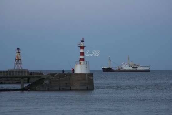 Trinity House Survey Ship Mermaid moored at Amble, Northumberland.