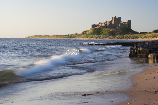 Bamburgh Castle shortly after Sunrise.