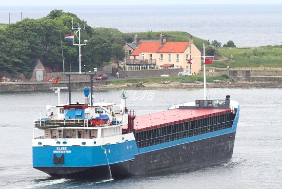 Ship leaving River Tweed at Berwick.